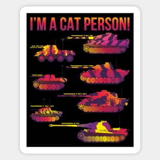 im a cat person! in the style of synth wave Sticker